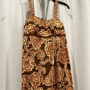 Brown floral dress